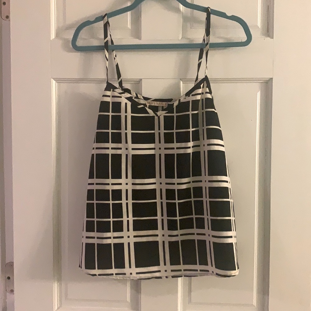 Brave Soul Windowpane Checkered Tank